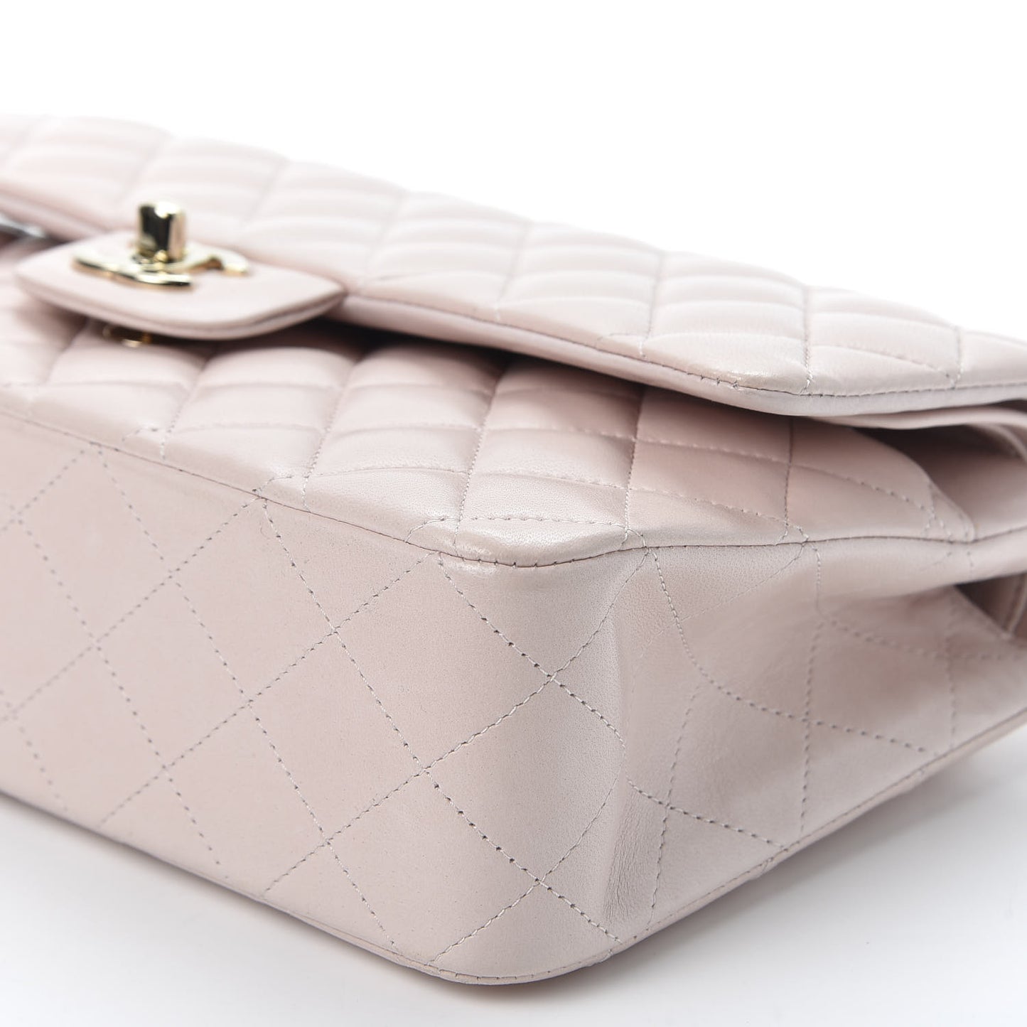 Lambskin Quilted Medium Double Flap Pink