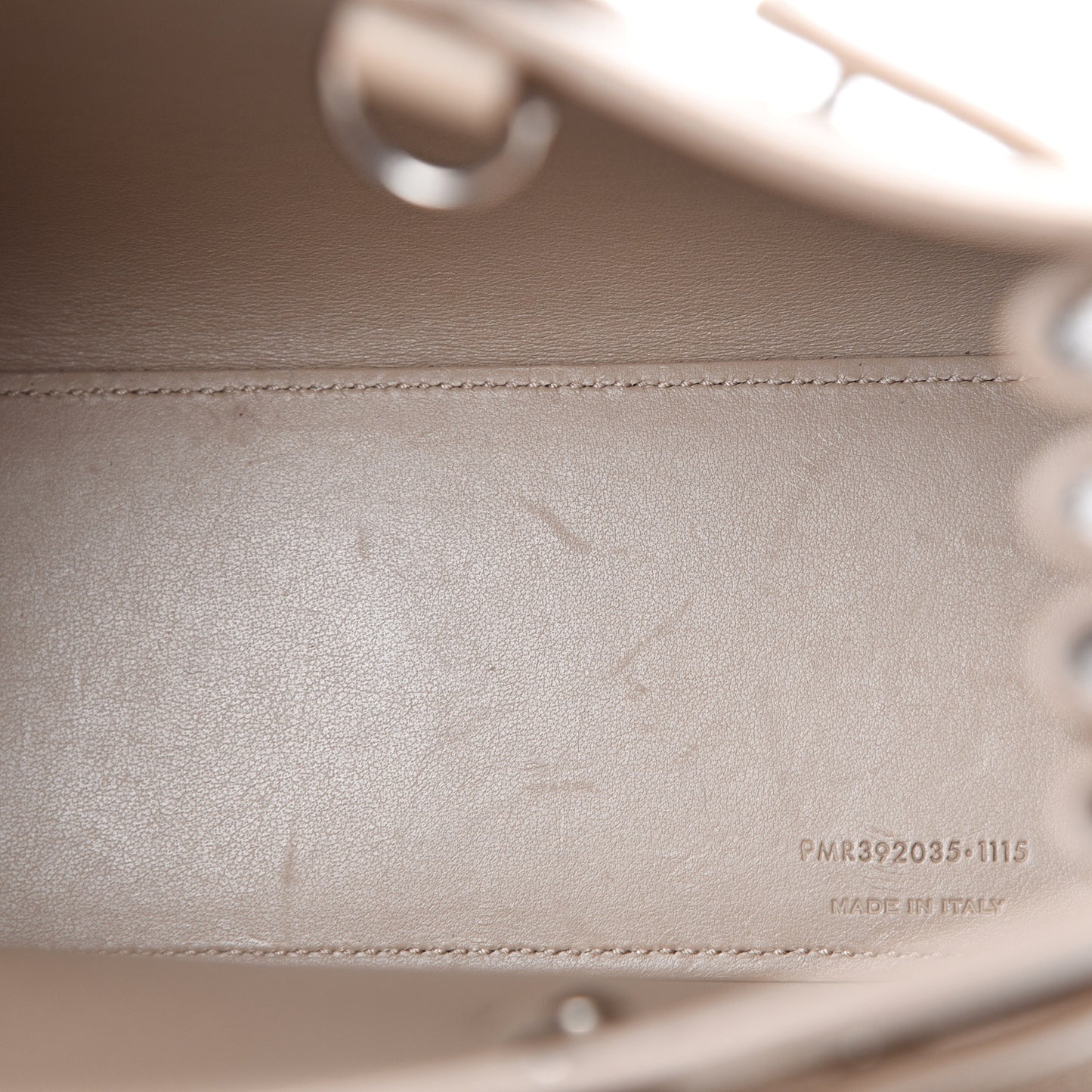 Grained Calfskin Nano Sac De Jour Beige