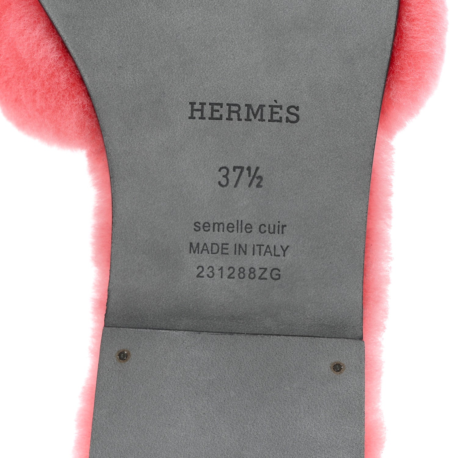 Hermes Woolskin Oran Sandals 37.5 Rose Du Desert 7 of 9