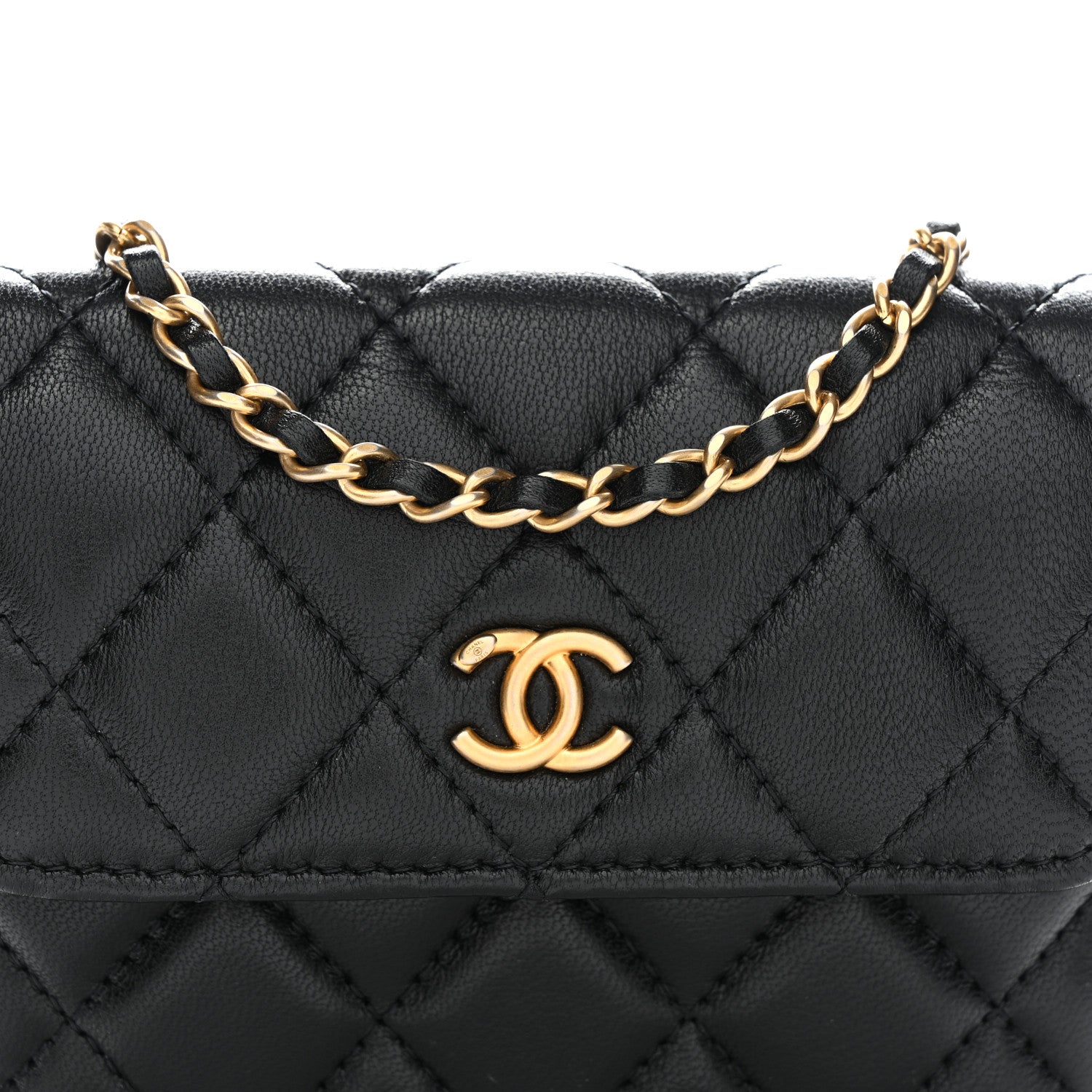 Chanel Lambskin Quilted Pearl Crush Flap With Chain Black 9 of 11