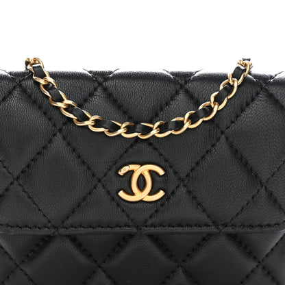Chanel Lambskin Quilted Pearl Crush Flap With Chain Black 9 of 11