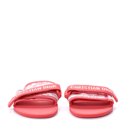 Christian Dior Technical Stretch Fabric Dio(r)evolution Toile De Jouy Slide Sandals 38 Coral 2 of 8