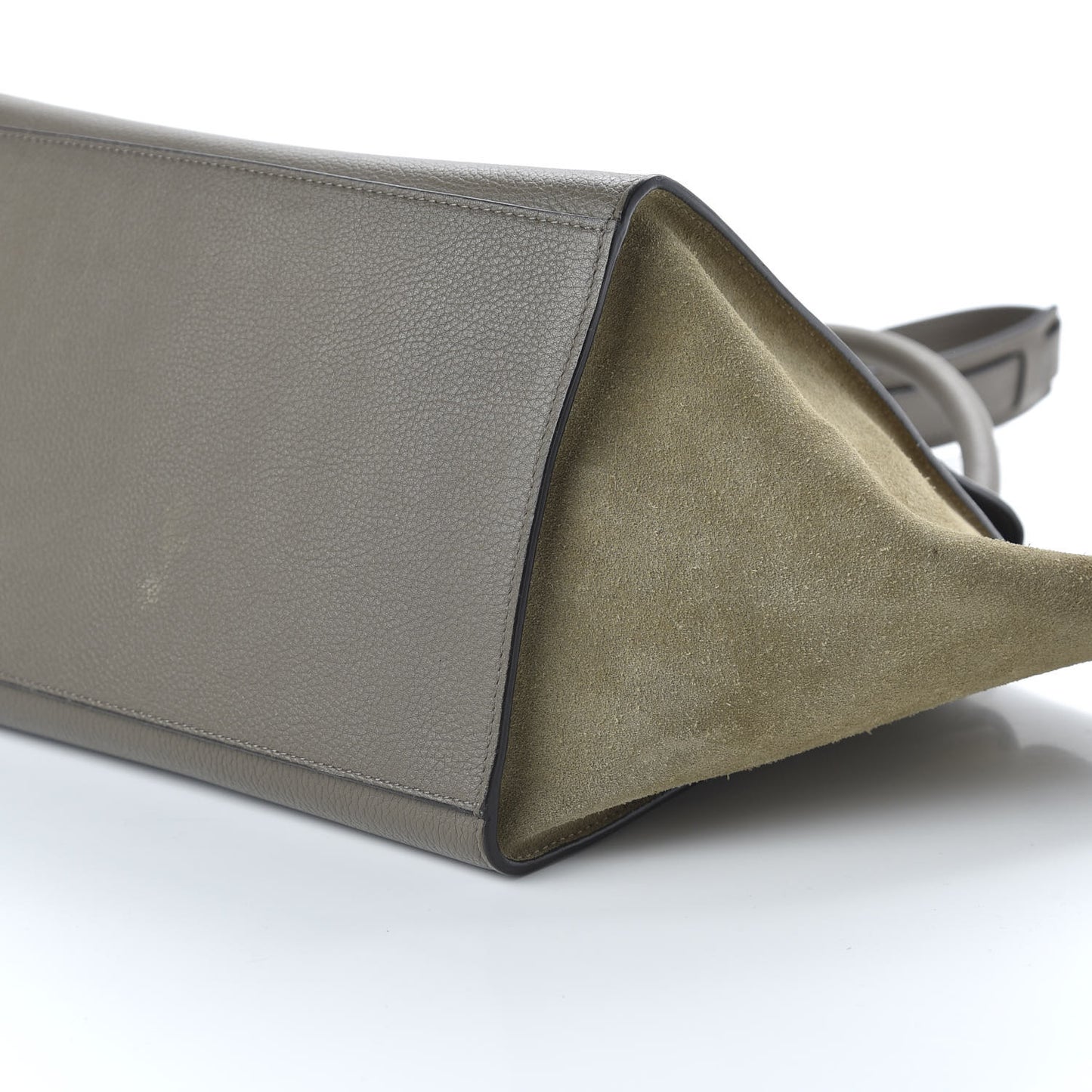 Drummed Calfskin Suede Medium Trapeze Souris