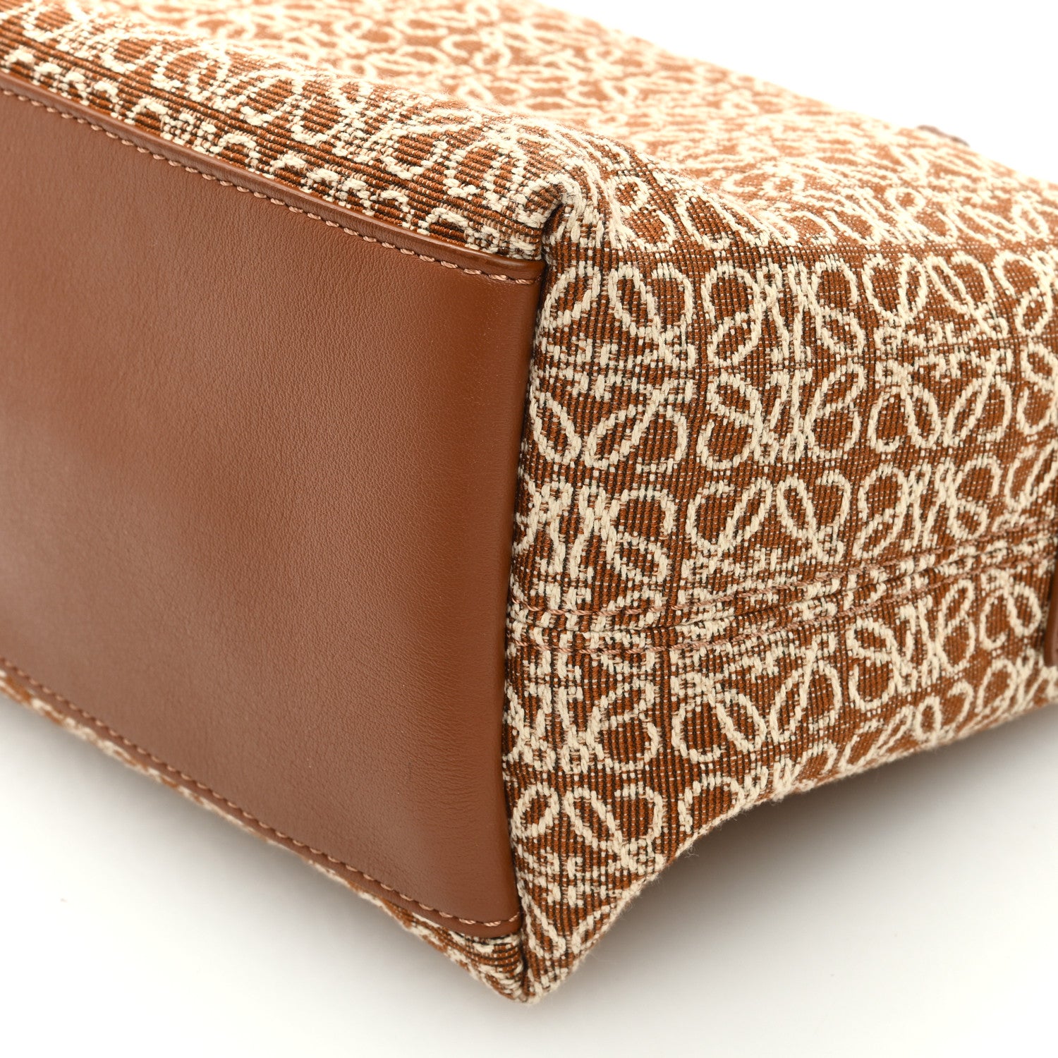 Loewe Jacquard Anagram Calfskin Small Cubi Bag Tan Pecan 9 of 10