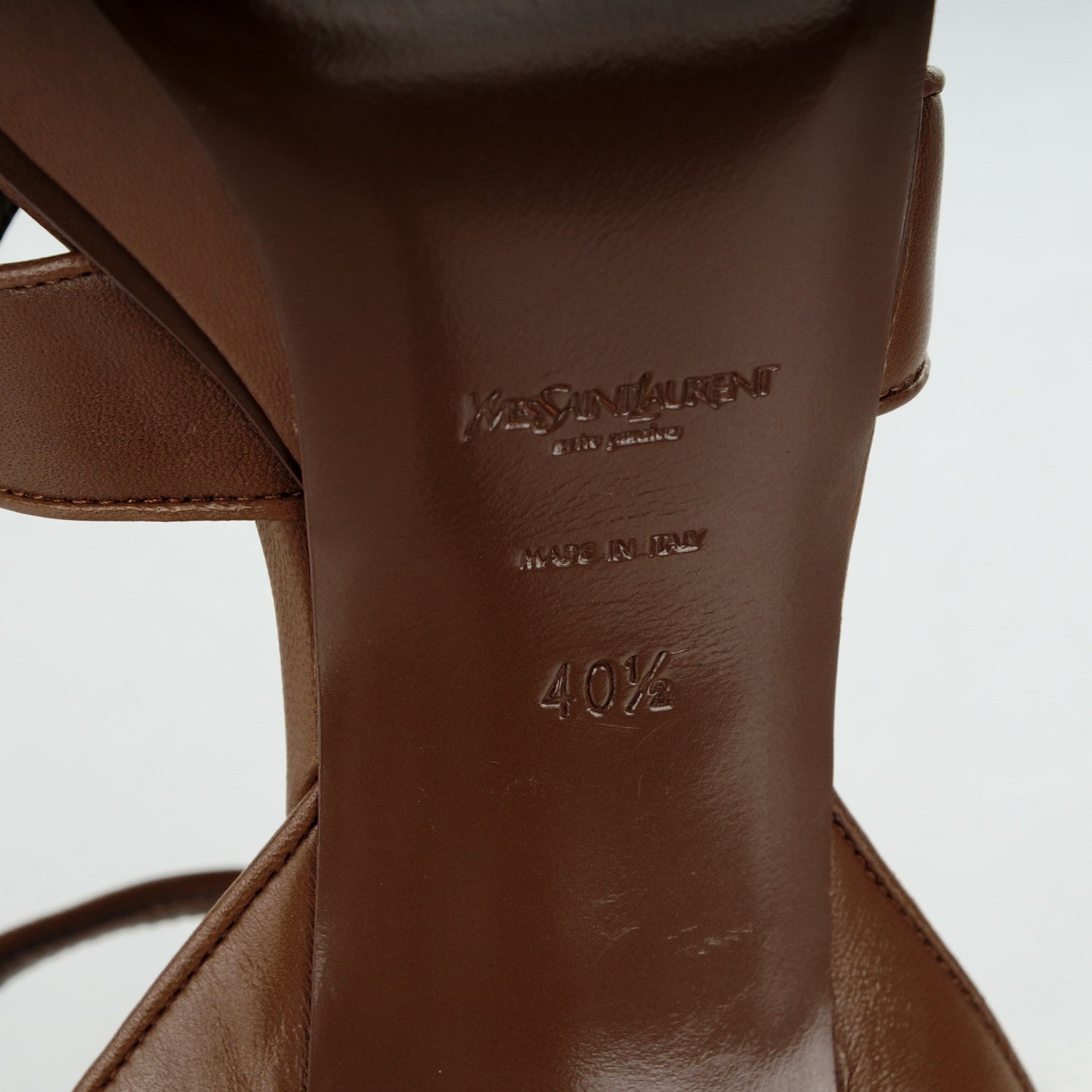 Saint Laurent Nappa Tribute 75 Platform Sandals 40.5 Tobacco 6 of 7