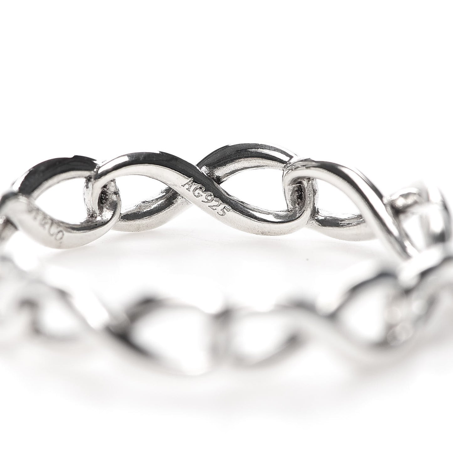 Sterling Silver Narrow Infinity Band Ring 50 5.25
