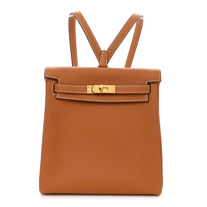 Hermes Taurillon Clemence Kelly Ado Backpack Toffee 1 of 9