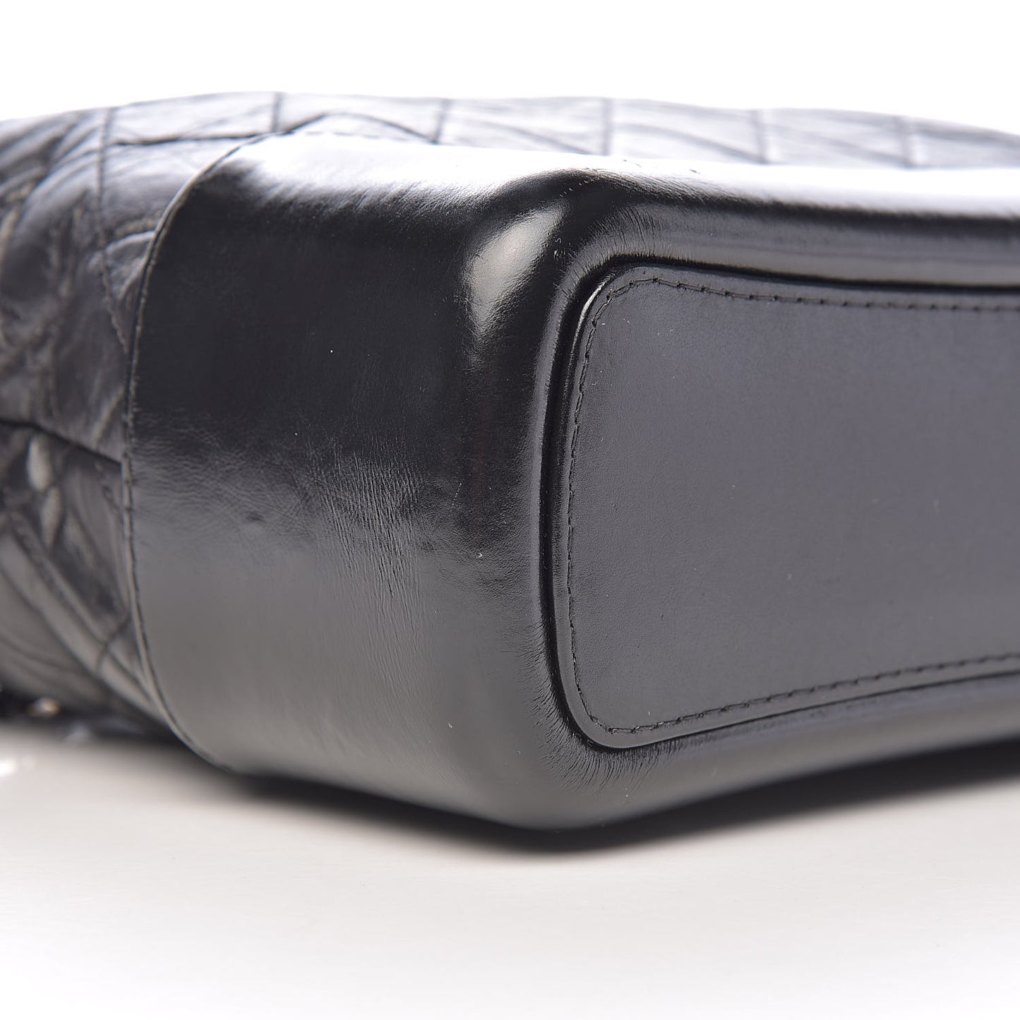 Aged Calfskin Quilted Medium Gabrielle Hobo Black