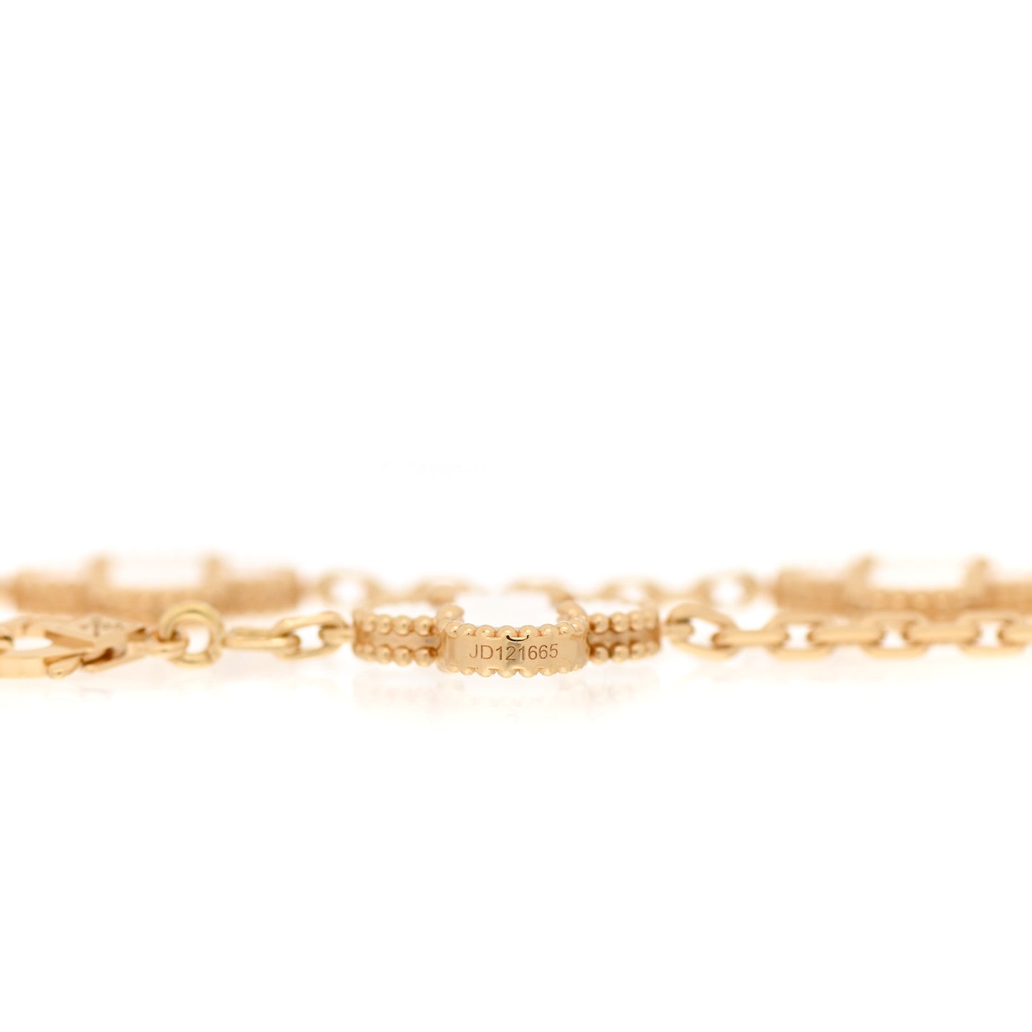 18K Yellow Gold Mother of Pearl 5 Motifs Vintage Alhambra Bracelet
