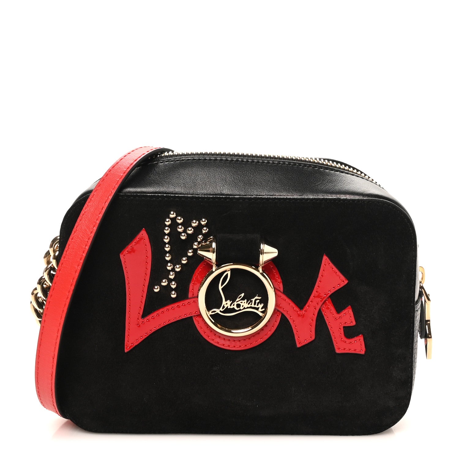 Christian Louboutin Suede Calfskin Love Rubylou Crossbody Black 1 of 9