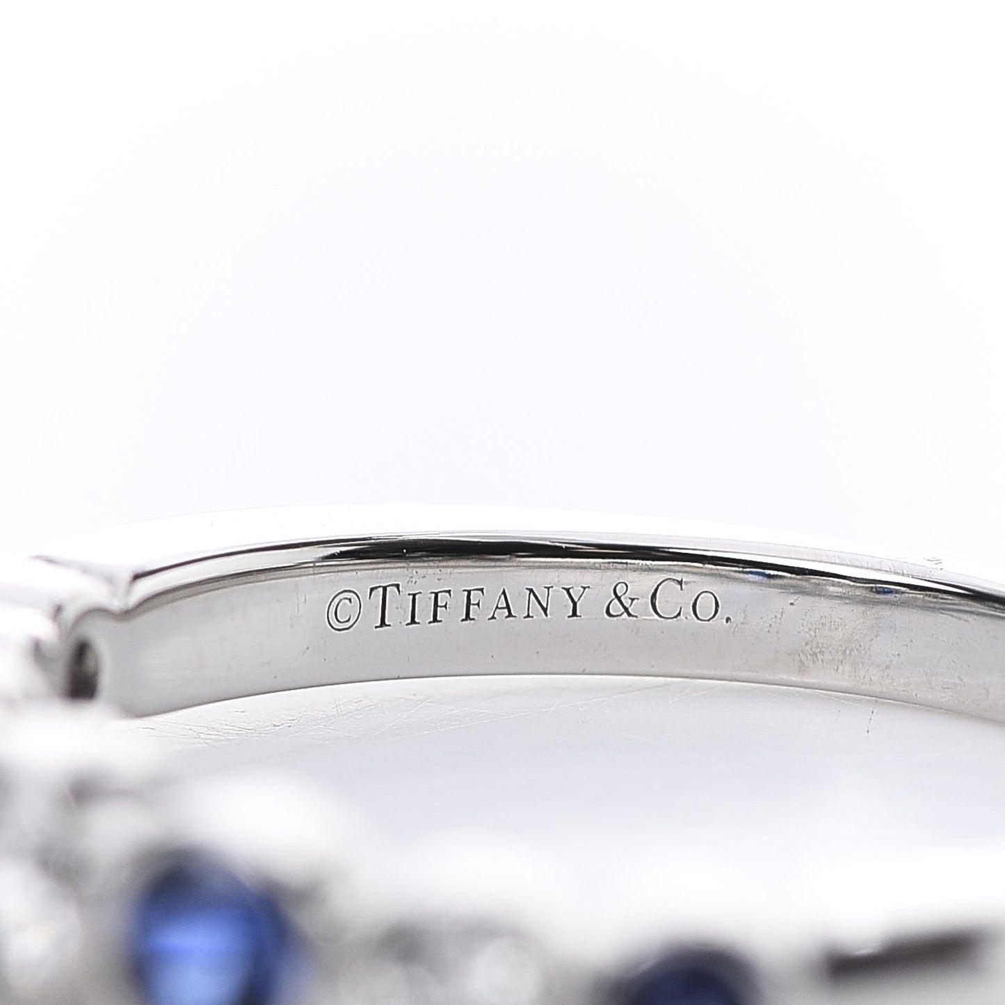 Platinum Diamond Blue Sapphire Jazz Ring 50 5.5