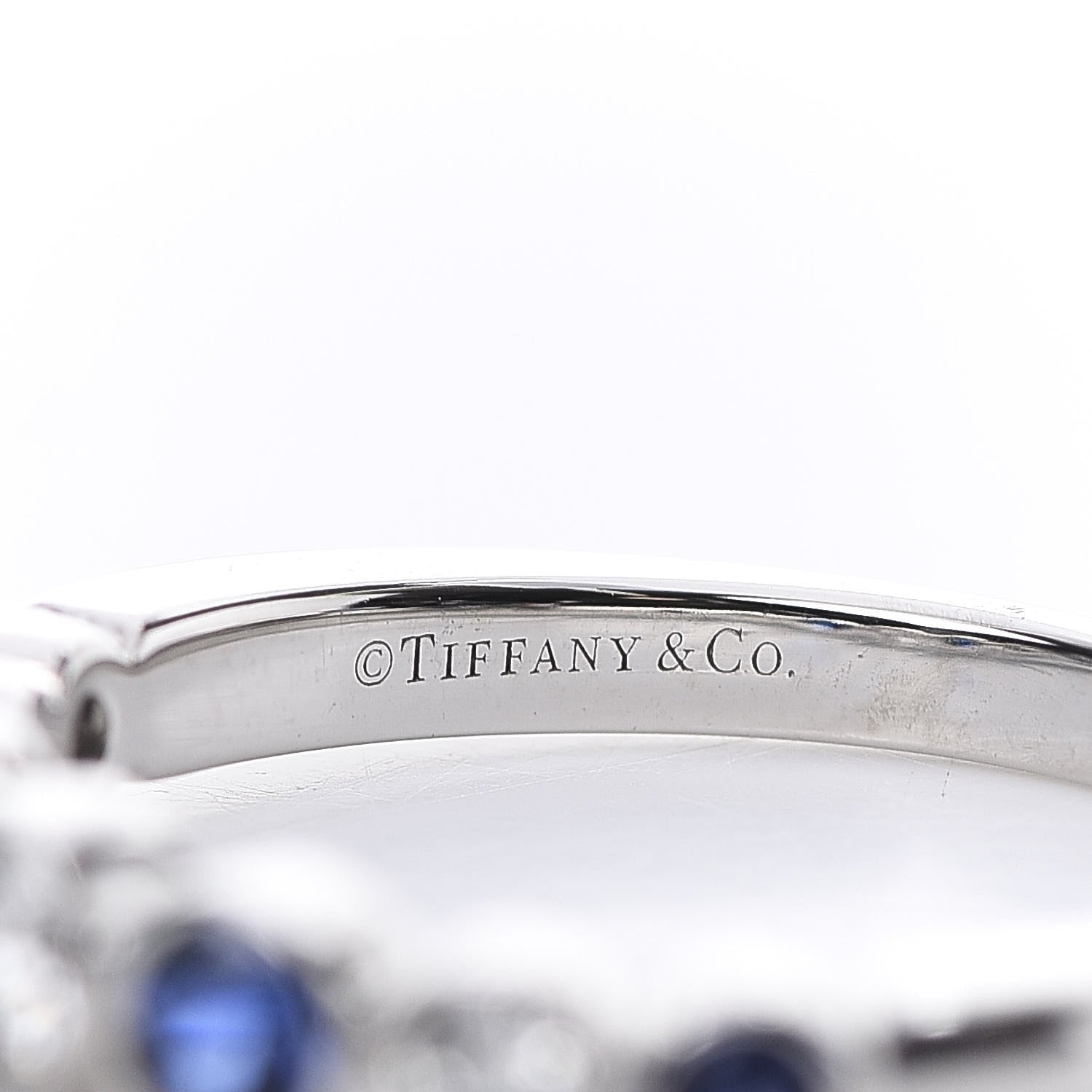 Tiffany Platinum Diamond Blue Sapphire Jazz Ring 50 5.5 5 of 6