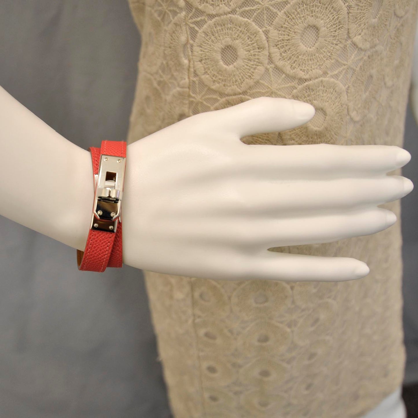 Epsom Kelly Double Tour Bracelet Rose Jaipur
