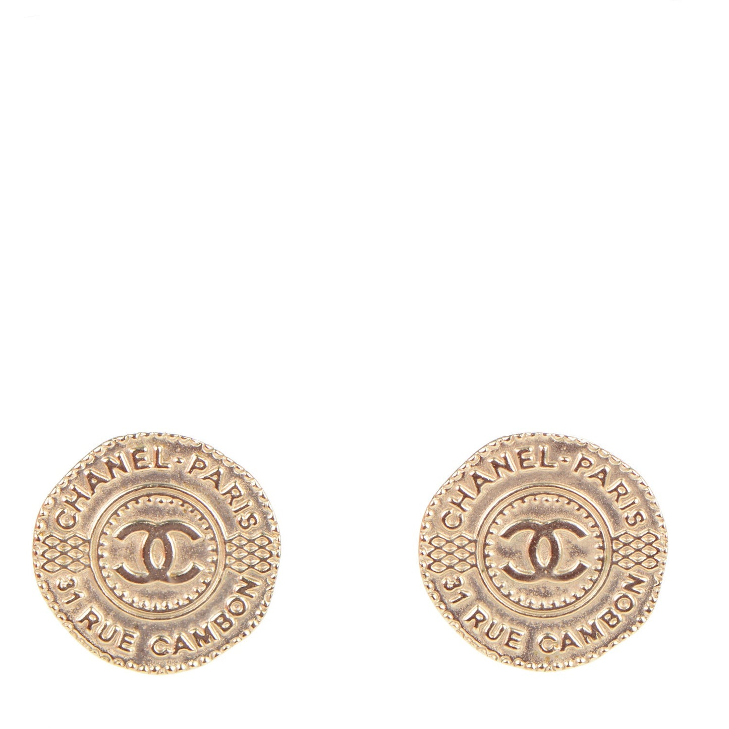 Medallion CC Earrings Gold
