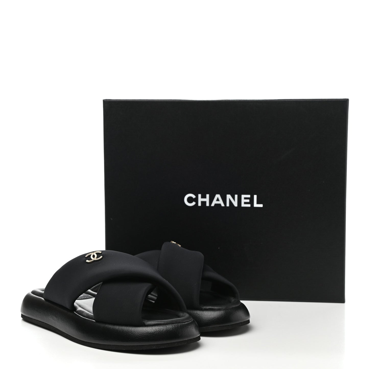 Fabric CC Mules Sandals 36 Black