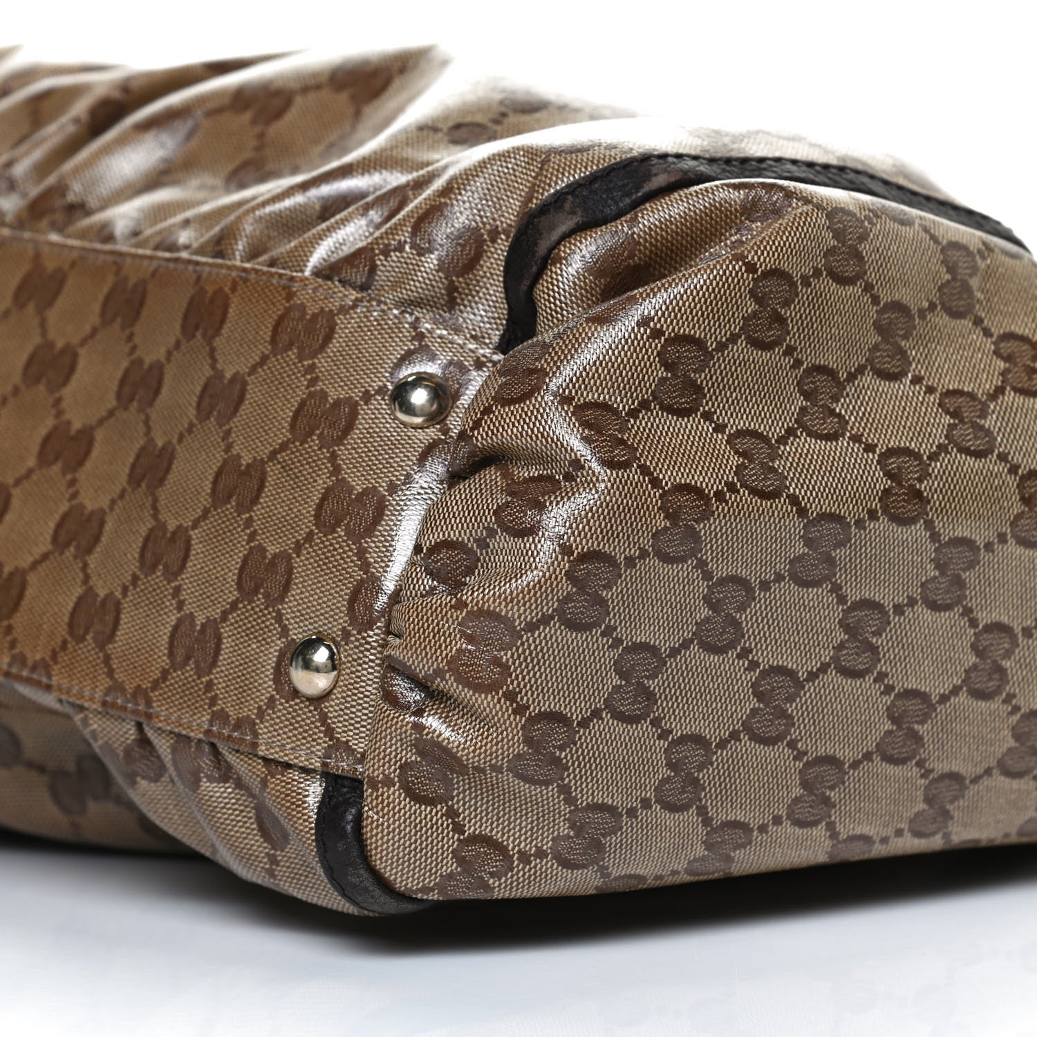Gucci Crystal Monogram Large D Gold Ring Tote Dark Brown 10 of 14