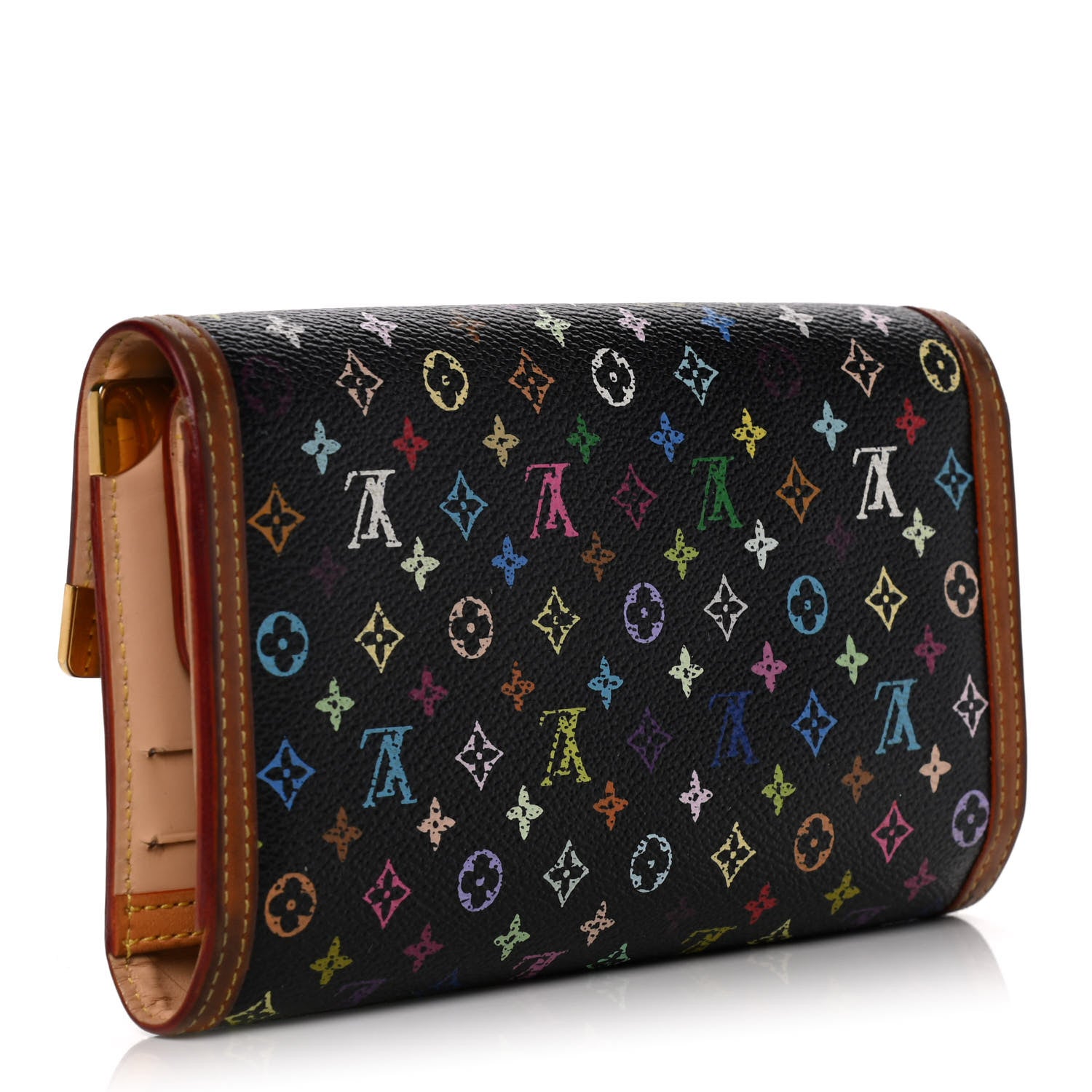 Louis Vuitton Monogram Multicolor Porte Tresor International Wallet Black 3 of 20