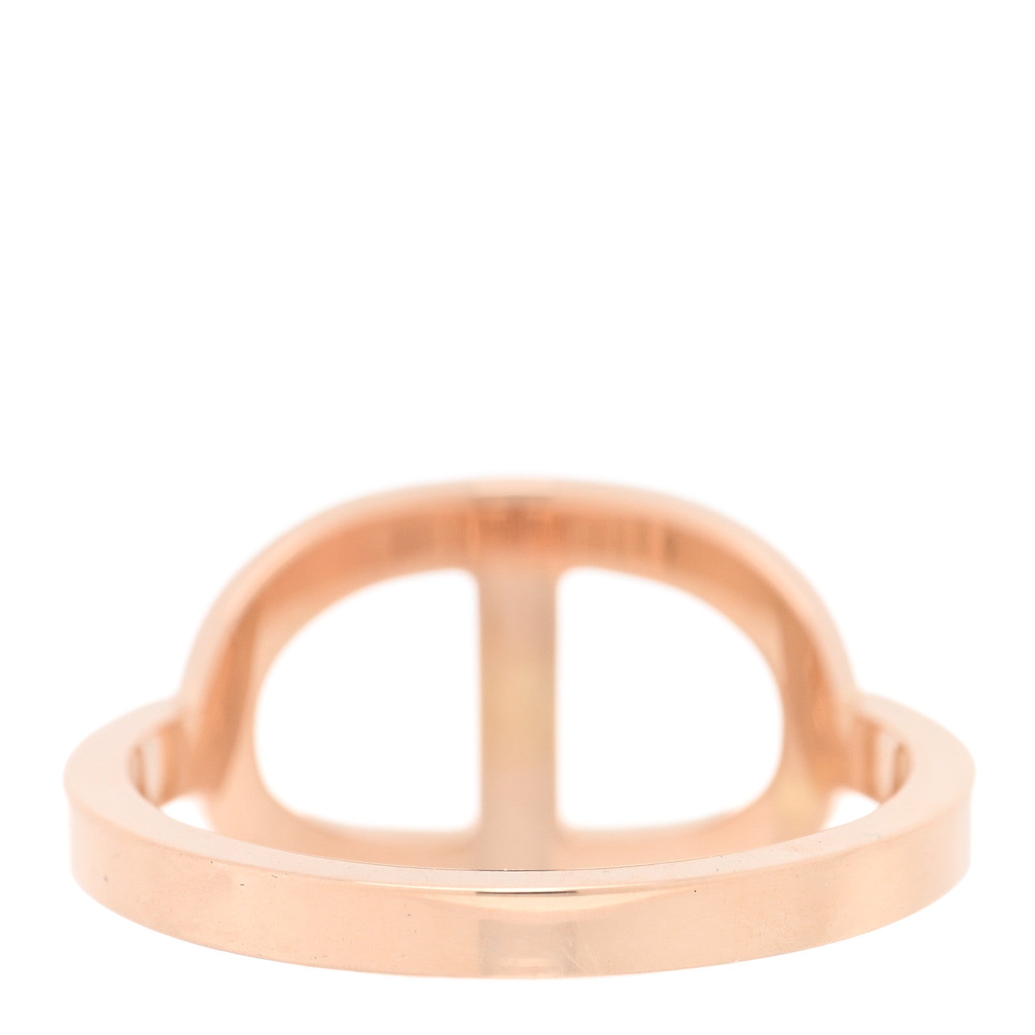 Hermes 18K Rose Gold Diamond MM Chaine d'Ancre Contour Ring 52 6 3 of 5