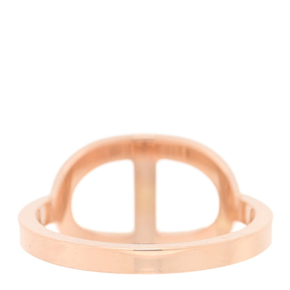 Hermes 18K Rose Gold Diamond MM Chaine d'Ancre Contour Ring 52 6 3 of 5