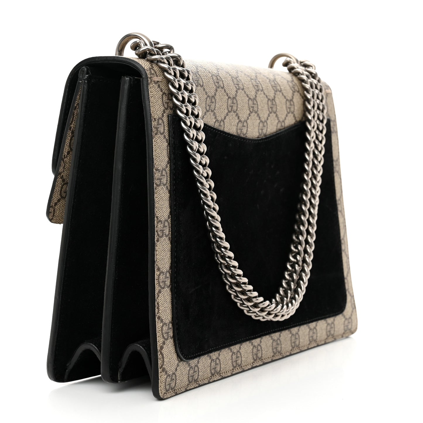 GG Supreme Monogram Medium Dionysus Shoulder Bag Black