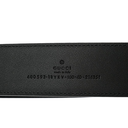 Gucci Azalea Calfskin Enamel Monochrome Double G 40mm Belt 100 40 Black 4 of 5