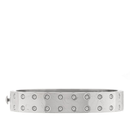 Roberto Coin 18K White Gold Diamond Pois Moi 2 Row Bangle Bracelet 2 of 3