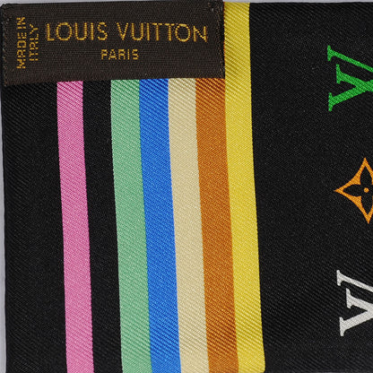Louis Vuitton Silk Monogram Multicolor Bandeau Black 3 of 4