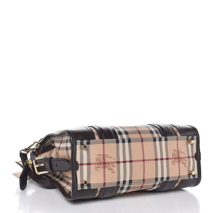Burberry Haymarket Check Medium Minford Portrait Tote Chocolate 5 of 7