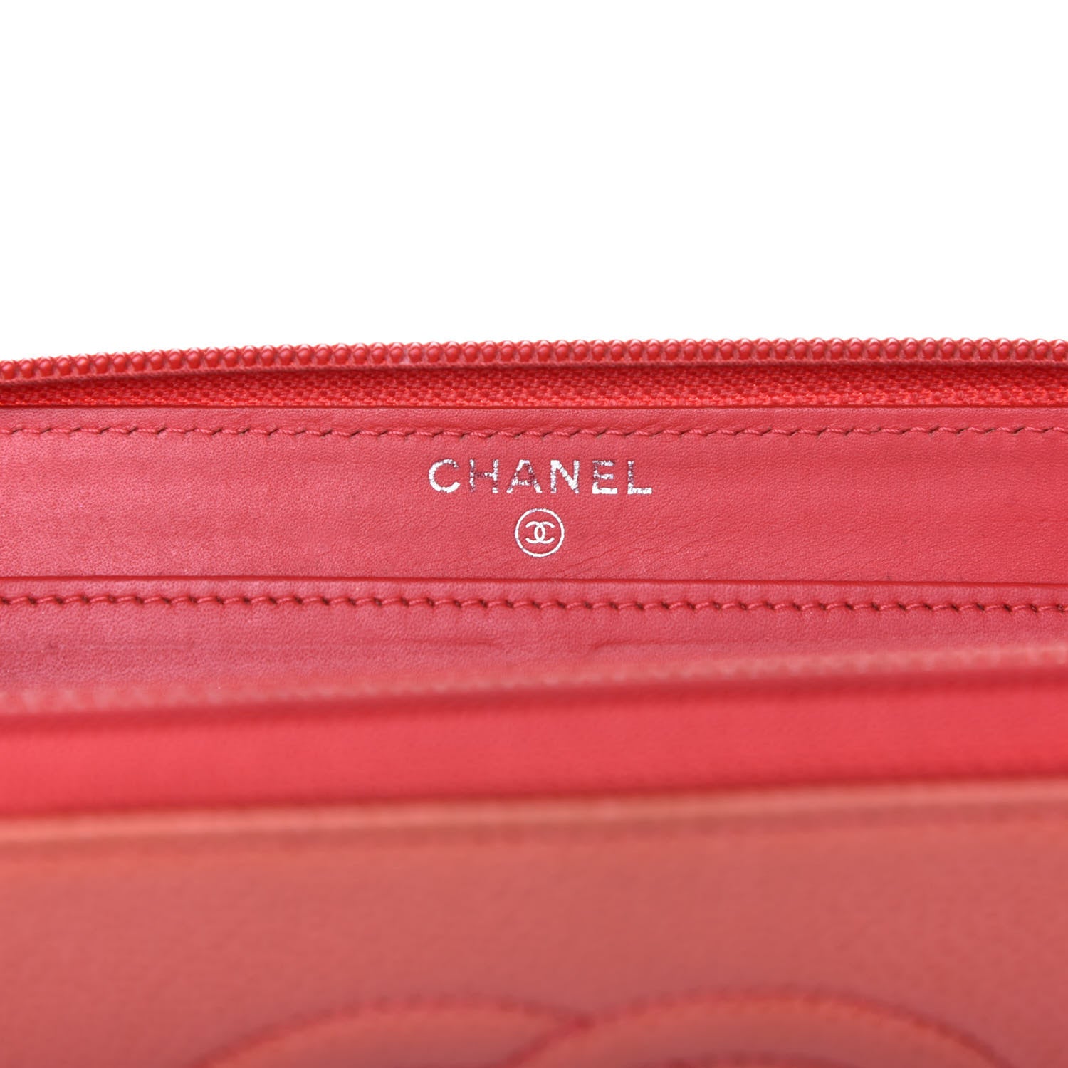 Chanel Caviar Large Timeless CC Gusset Zip Around Wallet Orange 5 of 8
