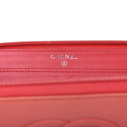 Chanel Caviar Large Timeless CC Gusset Zip Around Wallet Orange 5 of 8
