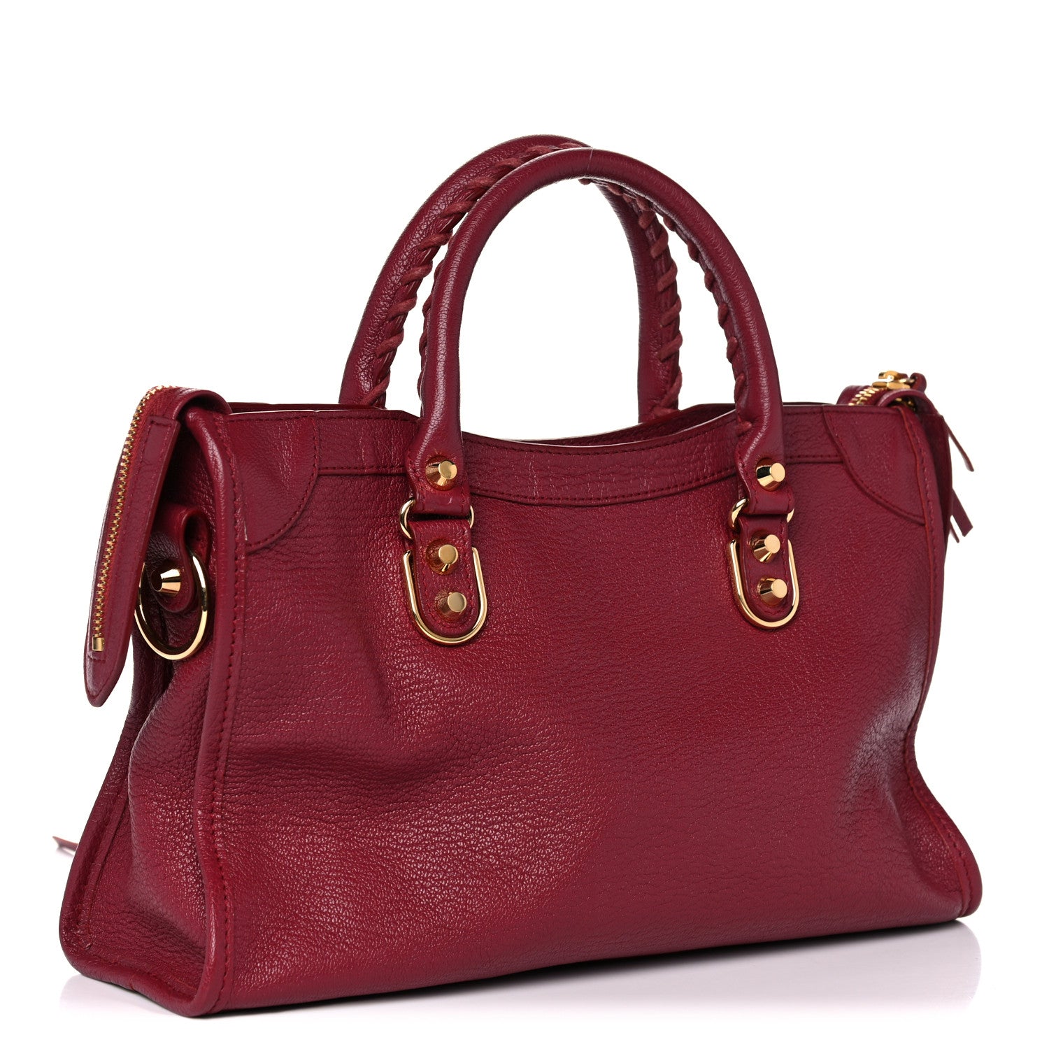 Balenciaga Chevre Gold Metallic Edge Hardware S City Rouge Grenat 3 of 9