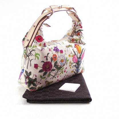 Gucci Canvas Flower Large Horsebit Hobo 3 of 10