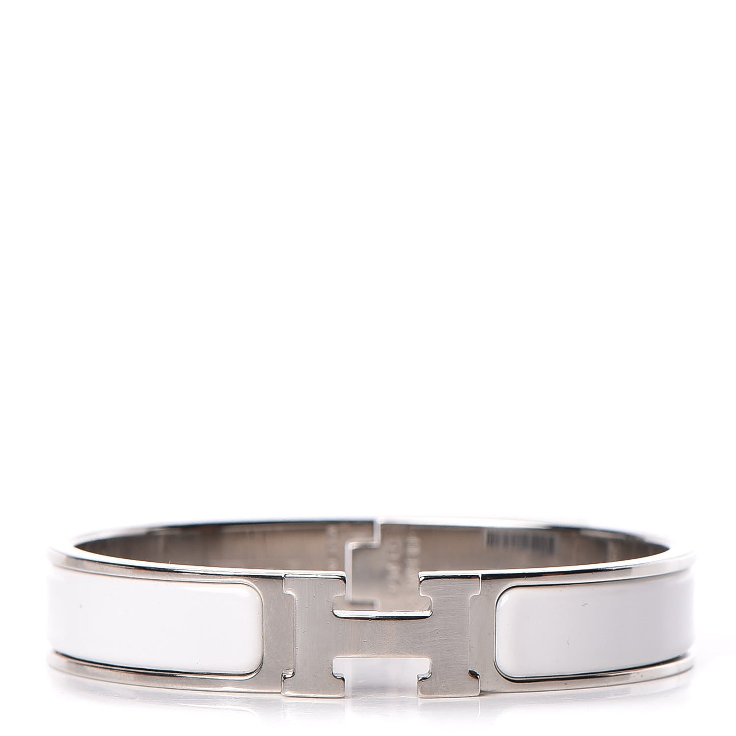 Enamel Narrow Clic Clac H Bracelet GM White