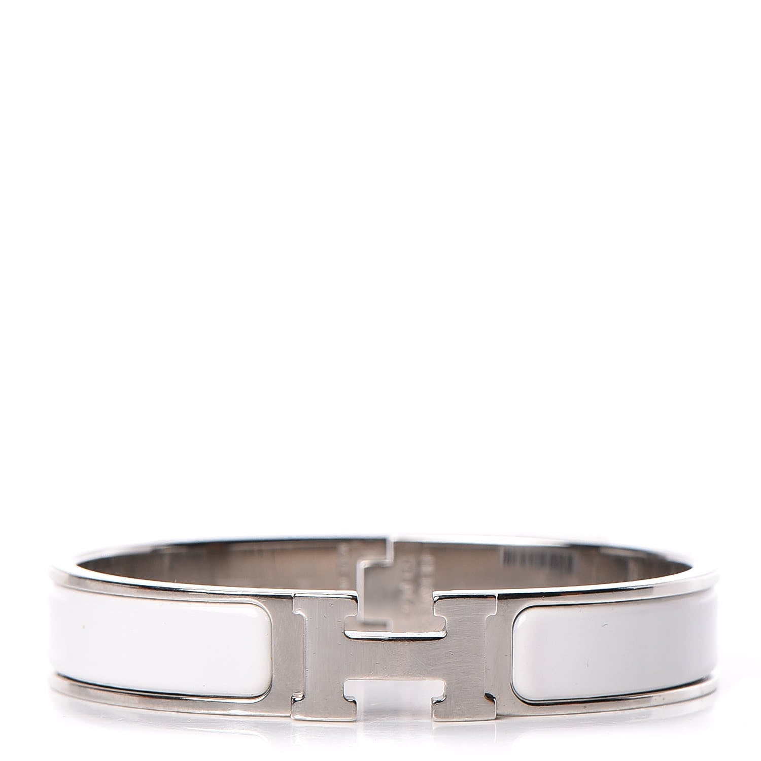 Hermes Enamel Narrow Clic Clac H Bracelet GM White 1 of 6