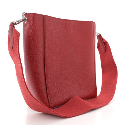 Celine Soft Grained Calfskin Sangle Bucket Bag Red 3 of 9