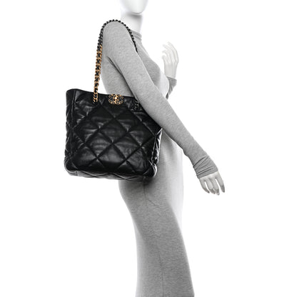 Chanel Lambskin Quilted Chanel 19 Shopping Bag Black 2 of 10