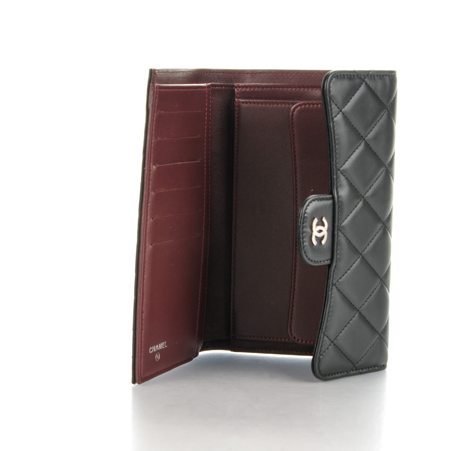 Chanel Lambskin Quilted Large Flap Wallet Black 5 of 8