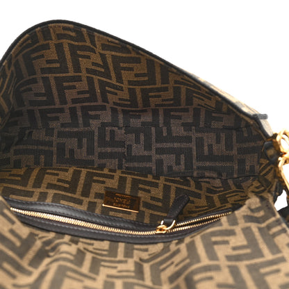 Fendi Fabric Jacquard FF 1974 Medium Baguette Tobacco Moro Black 5 of 9