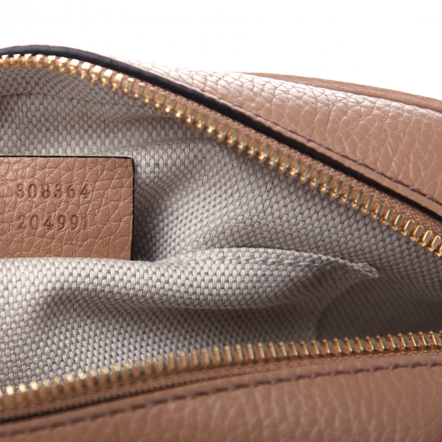 Pebbled Calfskin Small Soho Disco Bag Camelia