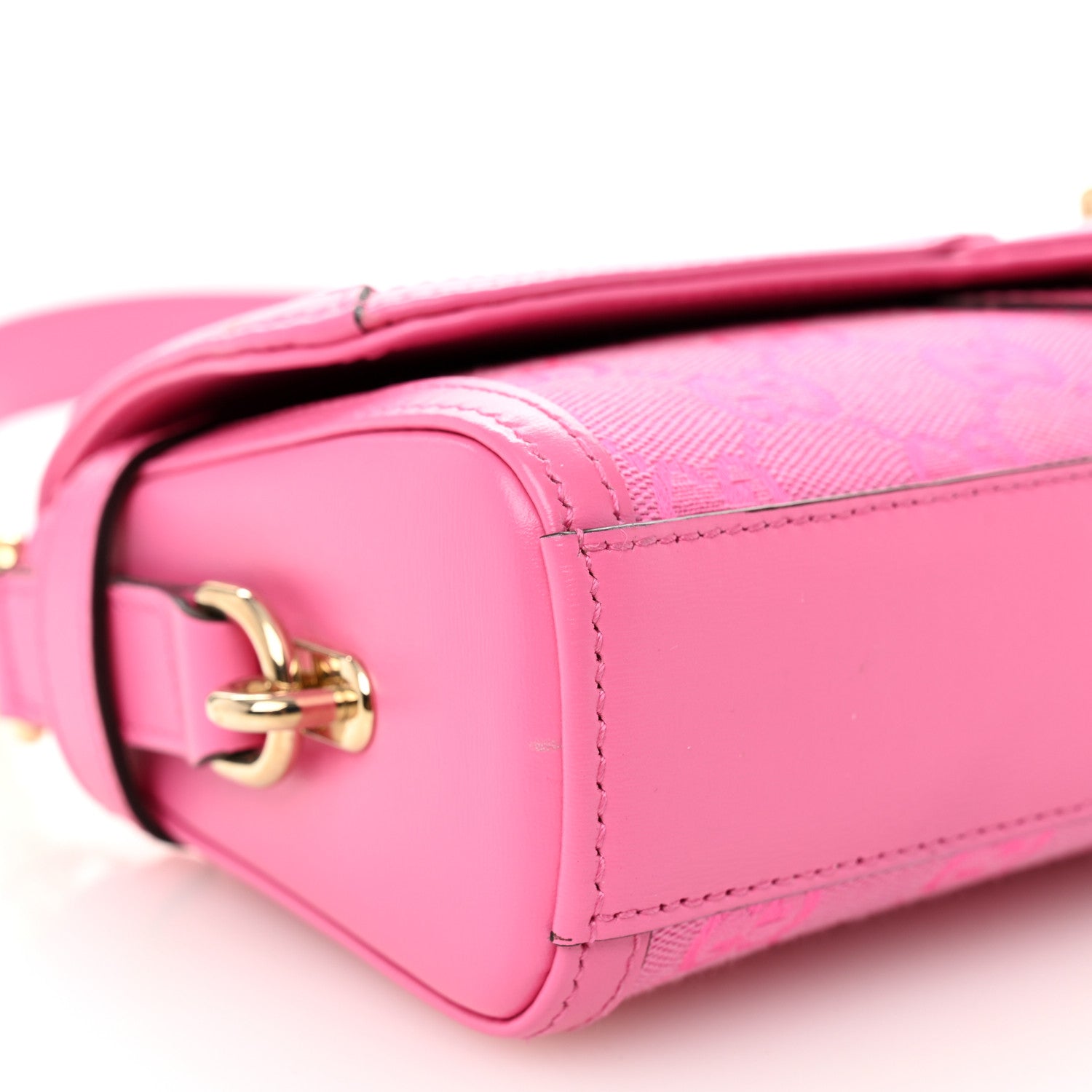 Gucci GG Monogram Textured Dollar Calfskin Small Luce Shoulder Bag Pink 9 of 12