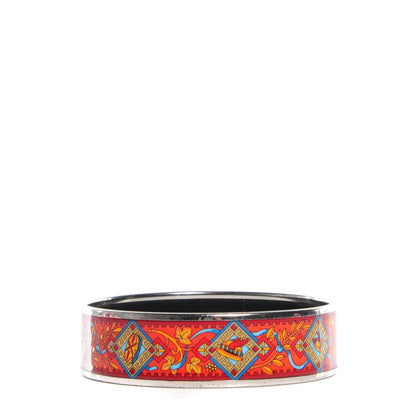 Hermes Enamel Printed Pilgrim Wide Bracelet 65 1 of 6