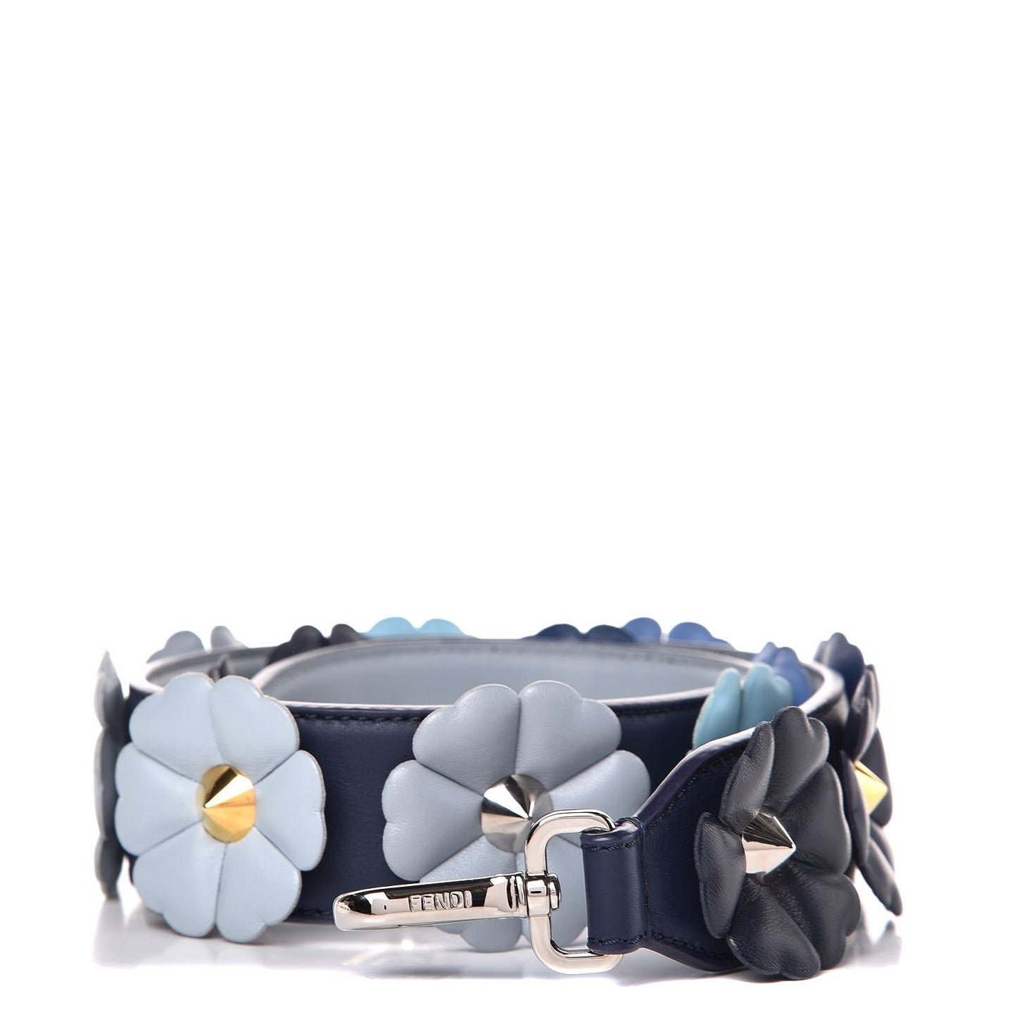 Vitello Dolce Flowerland Bi-Color Studded Strap You Blueberry Azzurro Polvere Multicolor