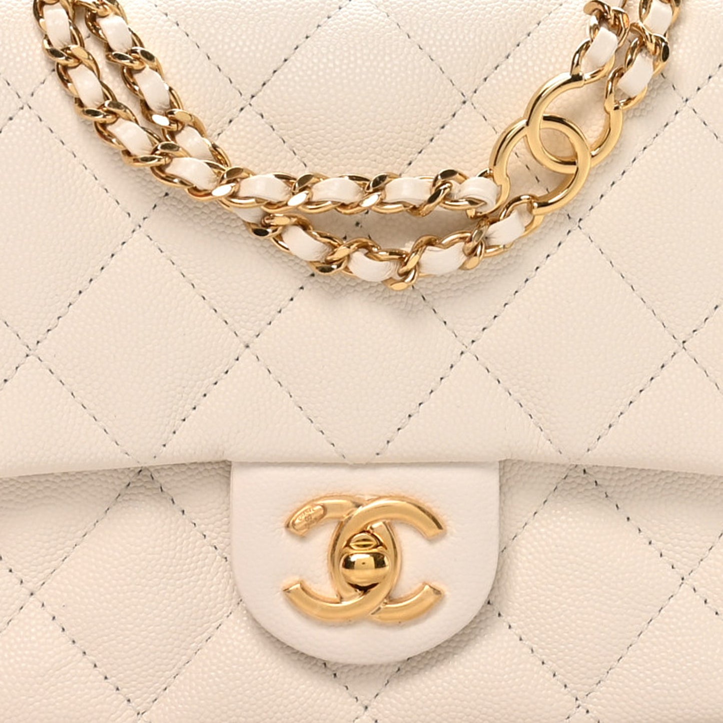 Caviar Quilted Mini CC You Flap White