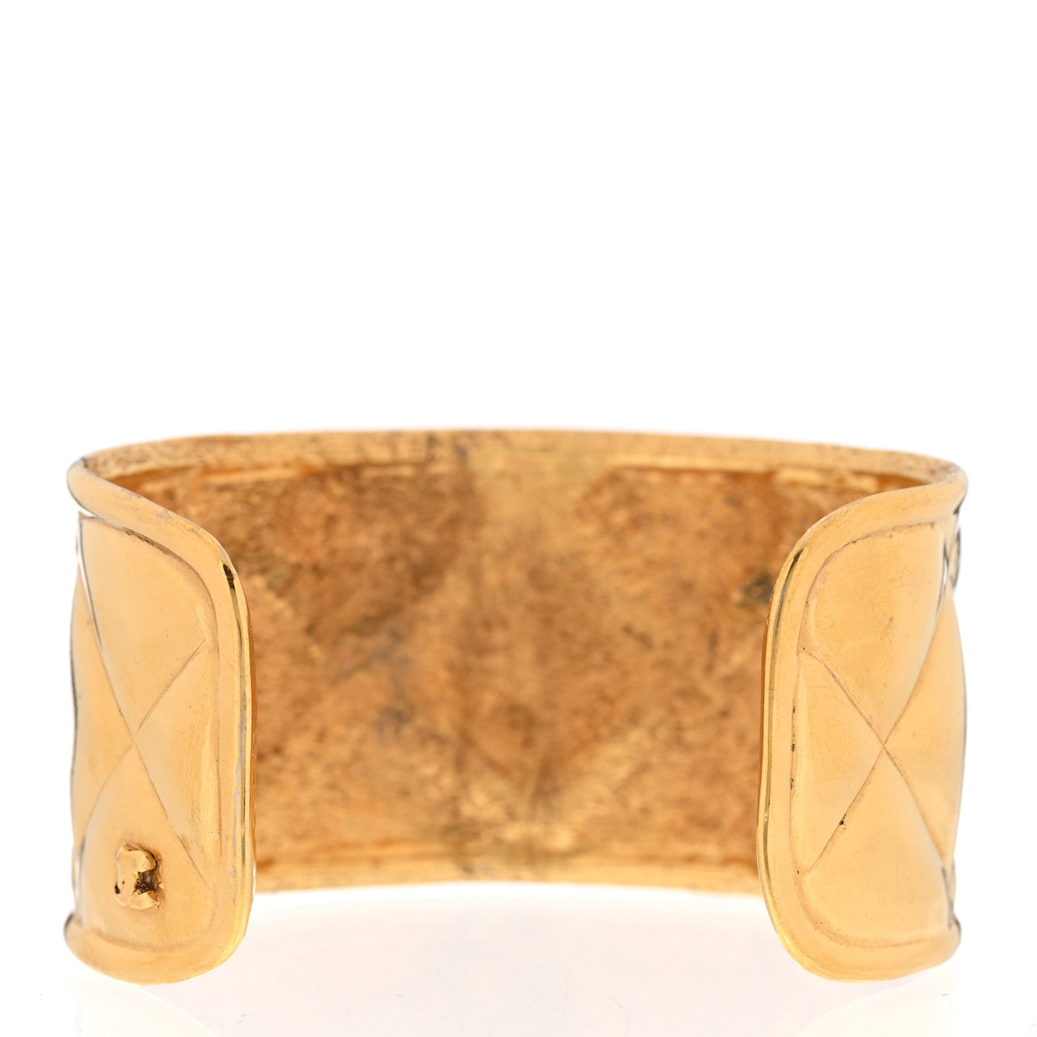 Chanel Metal Quilted CC Cuff Gold 3 of 4