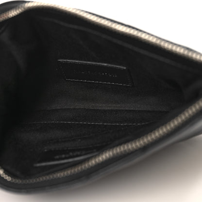 Saint Laurent Calfskin Matelasse Chevron Monogram Pouch Black 5 of 8