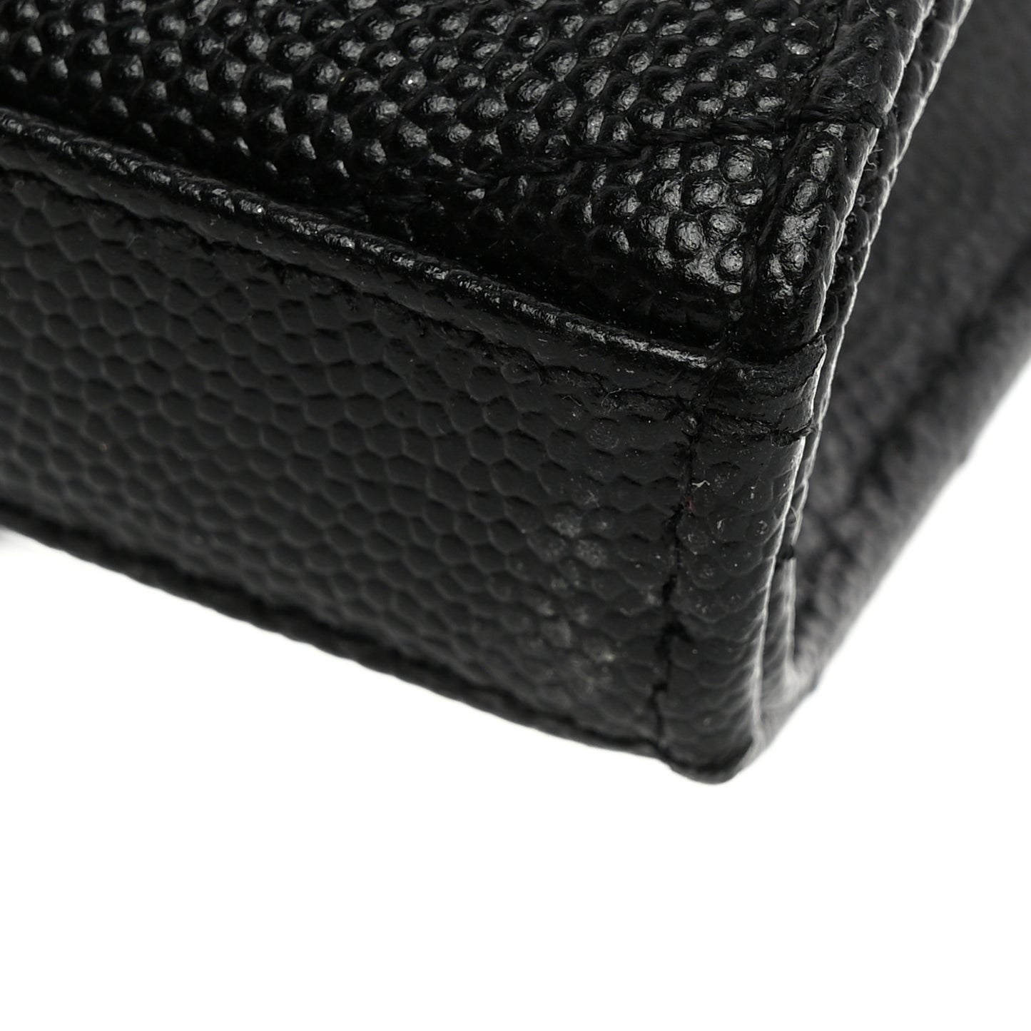 Grain De Poudre Matelasse Chevron Monogram Monochrome Chain Wallet Black