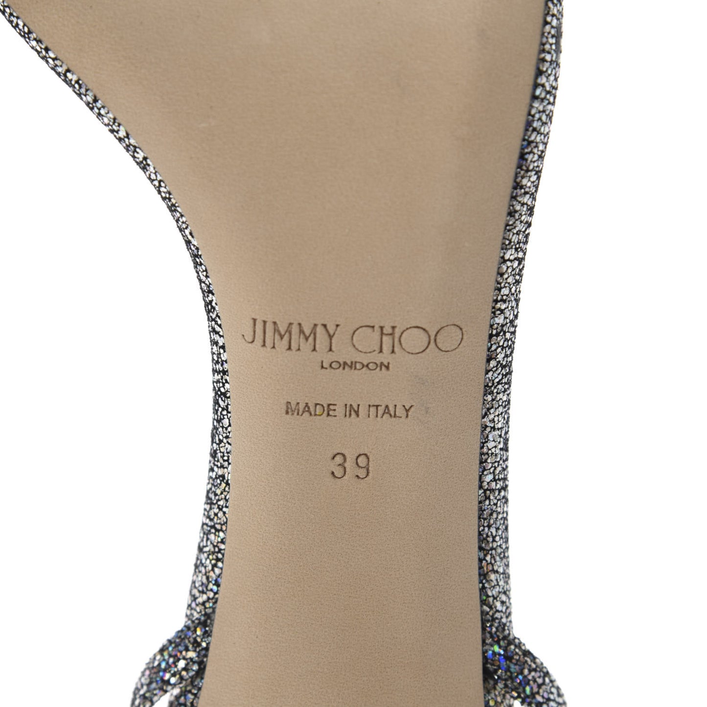 Metallic Calfskin Minny 85 Ankle Strap Sandals 39 Multicolor