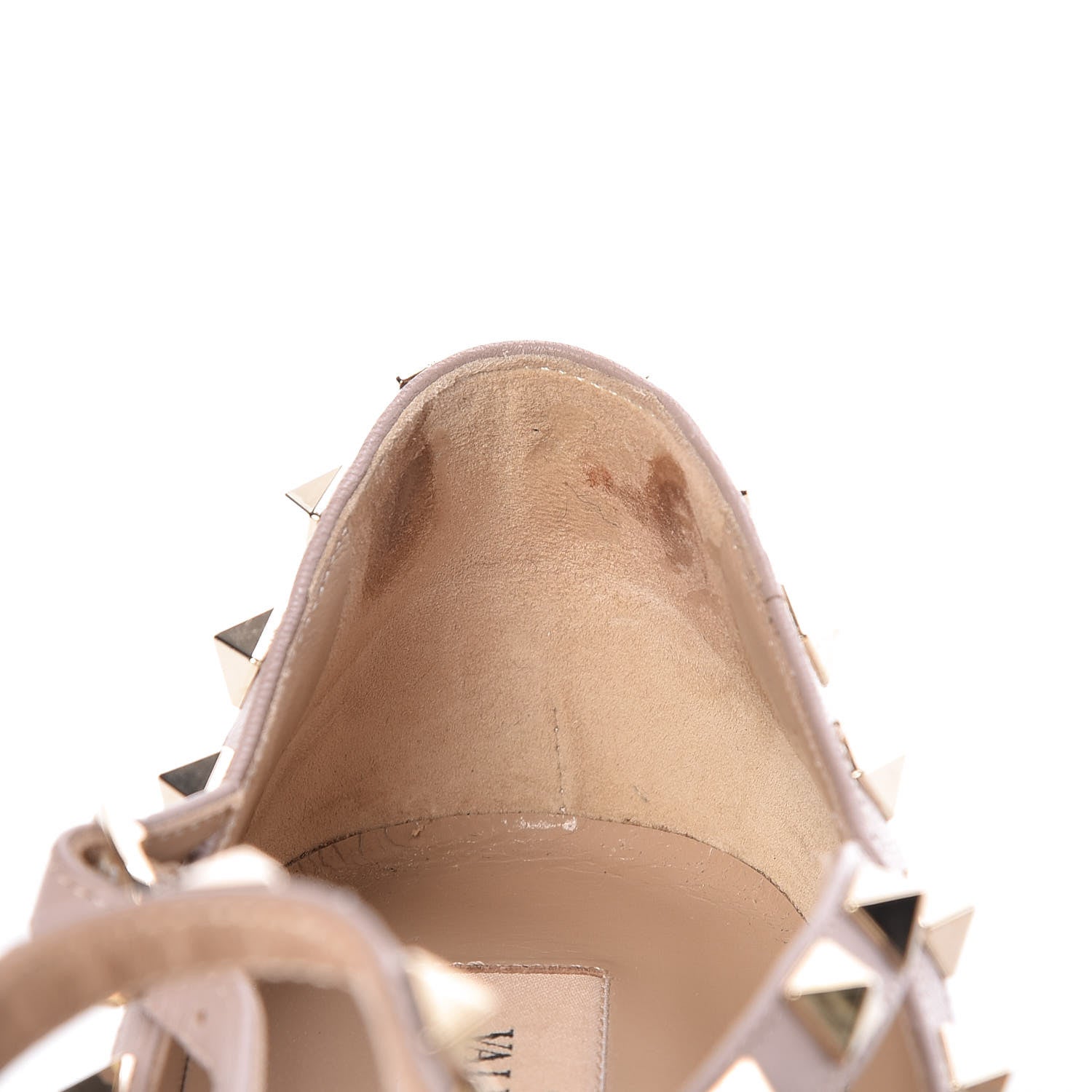 Valentino Garavani Patent Rockstud Cage Ballerina Flats 40.5 Black Poudre 13 of 15