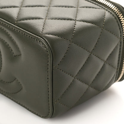 Chanel Lambskin Quilted Pick Me Up Vanity Case Khaki 10 of 10