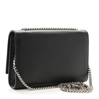 Saint Laurent Grain De Poudre Small Monogram Kate Satchel Black 3 of 10